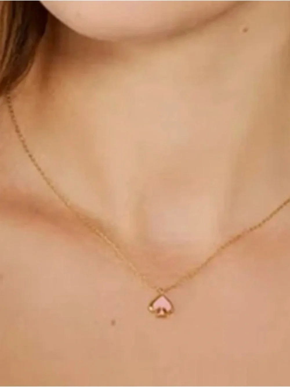 NWT Women’s KATE SPADE Everyday Spade Metal Mini Pendant Rose Gold Necklace